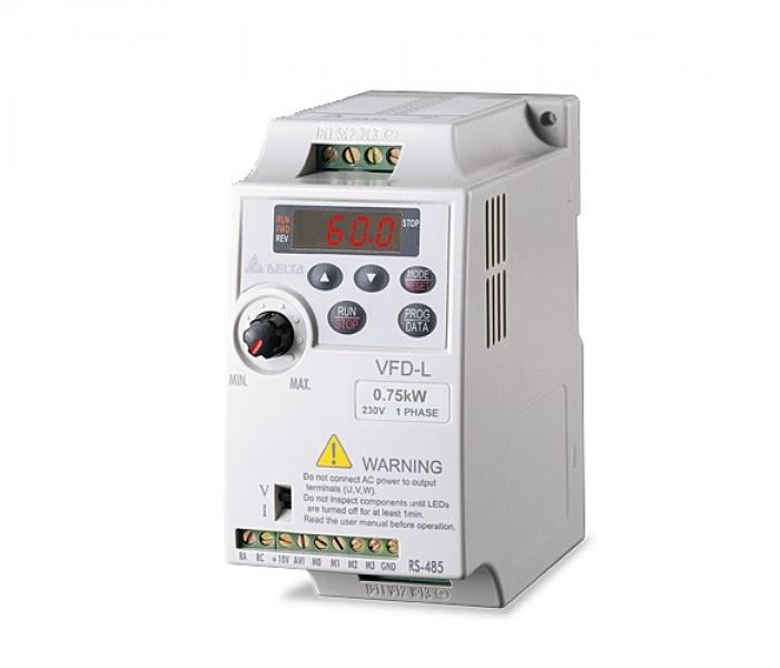 VFD001L21A Преобразователь частоты (0.1кВт, 1ф, 220В)